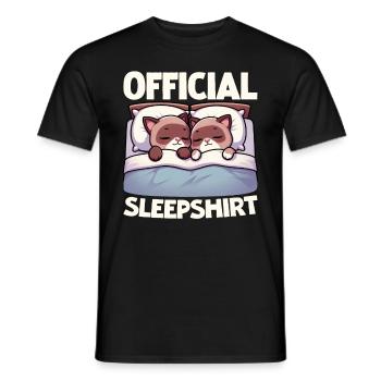 Official Sleeping Shirt Burmese Cat Pajamas - Men's T-Shirt - black - Front - AI Model Male 178 light (178cm)