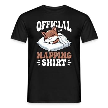 Official Sleeping Shirt Burmese Cat Pajamas - Men's T-Shirt - black - Front - AI Model Male 178 light (178cm)
