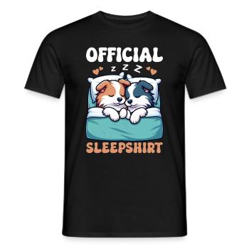 Official Sleeper Collie Lover Sleeps - Men's T-Shirt - black - Front - AI Model Male 178 light (178cm)