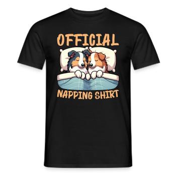 Official Sleeper Collie Lover Sleeps - Men's T-Shirt - black - Front - AI Model Male 178 light (178cm)