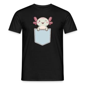 Axolotl Süßer Amphibien -Haustierliebhaber Otaku - Männer T-Shirt - Schwarz - Vorne - AI Model Male 178 light (178cm)