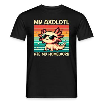 Axolotl Süßer Amphibien -Haustierliebhaber Otaku - Männer T-Shirt - Schwarz - Vorne - AI Model Male 178 light (178cm)