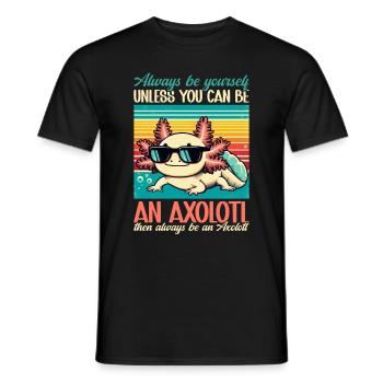 Axolotl Süßer Amphibien -Haustierliebhaber Otaku - Männer T-Shirt - Schwarz - Vorne - AI Model Male 178 light (178cm)