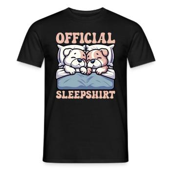 Official Sleeping House Bulldog Lover Lazy - Men's T-Shirt - black - Front - AI Model Male 178 light (178cm)