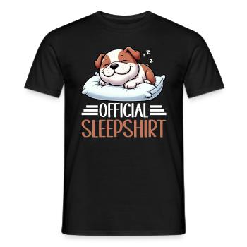 Official Sleeping House Bulldog Lover Lazy - Men's T-Shirt - black - Front - AI Model Male 178 light (178cm)