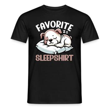 Official Sleeping House Bulldog Lover Lazy - Men's T-Shirt - black - Front - AI Model Male 178 light (178cm)