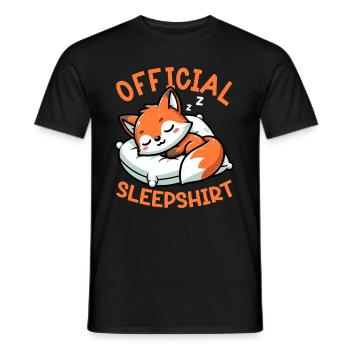 Official Sleeper Fox Cute Funny Lazy - Men's T-Shirt - black - Front - AI Model Male 178 light (178cm)