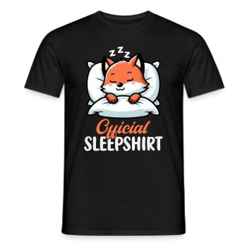 Official Sleeper Fox Cute Funny Lazy - Men's T-Shirt - black - Front - AI Model Male 178 light (178cm)