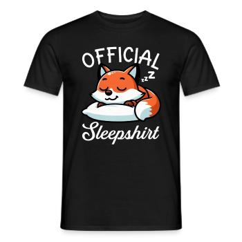 Official Sleeper Fox Cute Funny Lazy - Men's T-Shirt - black - Front - AI Model Male 178 light (178cm)