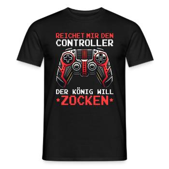 Il me tend la manette que le roi veut jouer - T-shirt homme - noir - Devant - AI Model Male 178 light (178cm)