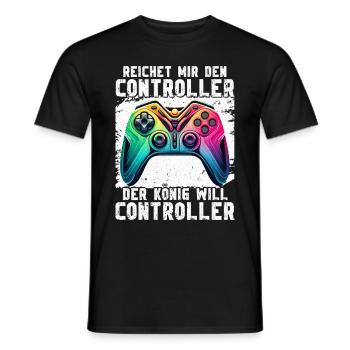 Il me tend la manette que le roi veut jouer - T-shirt homme - noir - Devant - AI Model Male 178 light (178cm)