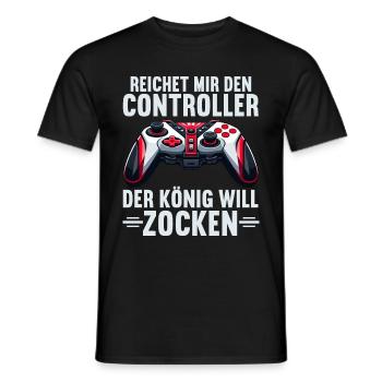 Il me tend la manette que le roi veut jouer - T-shirt homme - noir - Devant - AI Model Male 178 light (178cm)