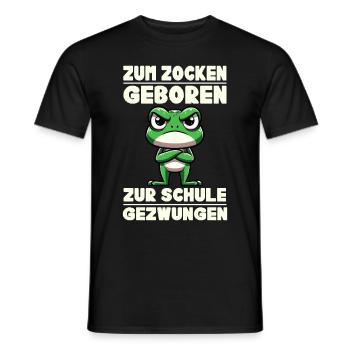 Born to gamble Forced to go to school Frog - Men's T-Shirt - black - Front - AI Model Male 178 light (178cm)