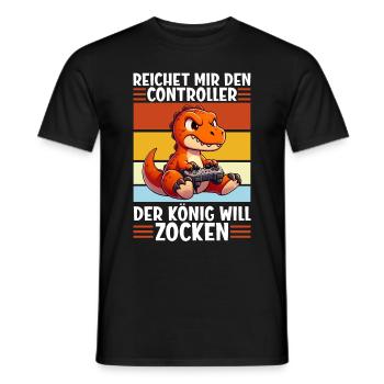Il me tend la manette que le roi veut jouer - T-shirt homme - noir - Devant - AI Model Male 178 light (178cm)