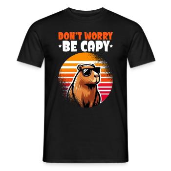 Mach Dir Keine Sorgen, Sei Capy Süße Capybara - Männer T-Shirt - Schwarz - Vorne - AI Model Male 178 light (178cm)
