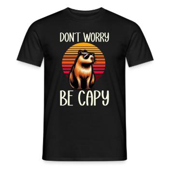 Mach Dir Keine Sorgen, Sei Capy Süße Capybara - Männer T-Shirt - Schwarz - Vorne - AI Model Male 178 light (178cm)