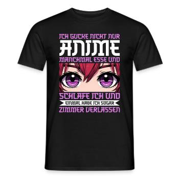 Anime Manga Otaku Japan Kawaii Waifu Anime Cosplay - Men's T-Shirt - black - Front - AI Model Male 178 light (178cm)