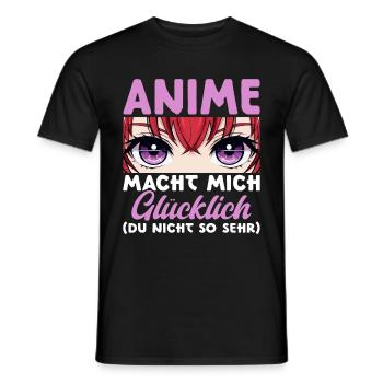 Anime Manga Otaku Japan Kawaii Waifu Anime Cosplay - Men's T-Shirt - black - Front - AI Model Male 178 light (178cm)