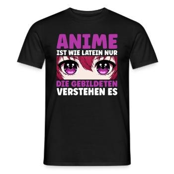 Anime Manga Otaku Japan Kawaii Waifu Anime Cosplay - Men's T-Shirt - black - Front - AI Model Male 178 light (178cm)