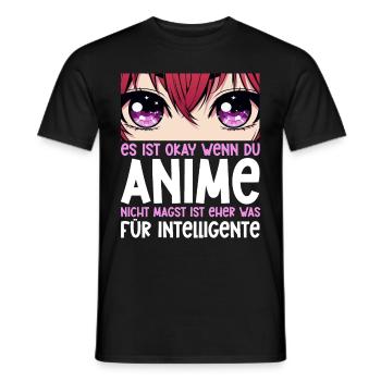 Anime Manga Otaku Japan Kawaii Waifu Anime Cosplay - Men's T-Shirt - black - Front - AI Model Male 178 light (178cm)
