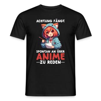 Anime Manga Otaku Japan Kawaii Waifu Anime Cosplay - Men's T-Shirt - black - Front - AI Model Male 178 light (178cm)