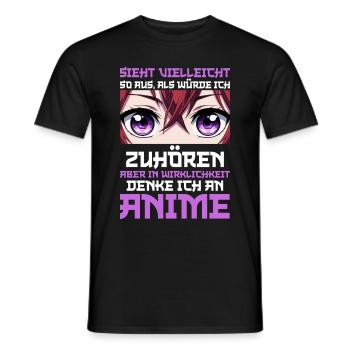 Anime Manga Otaku Japan Kawaii Waifu Anime Cosplay - Men's T-Shirt - black - Front - AI Model Male 178 light (178cm)