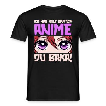 Anime Manga Otaku Japan Kawaii Waifu Anime Cosplay - Men's T-Shirt - black - Front - AI Model Male 178 light (178cm)