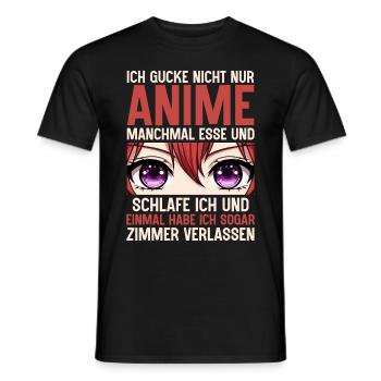 Anime Manga Otaku Japan Waifu Anime Girl Cosplay - Men's T-Shirt - black - Front - AI Model Male 178 light (178cm)