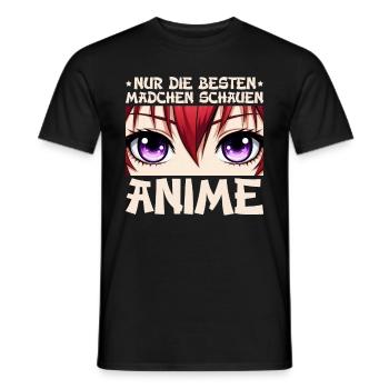 Anime Manga Otaku Japan Waifu Anime Girl Cosplay - Men's T-Shirt - black - Front - AI Model Male 178 light (178cm)