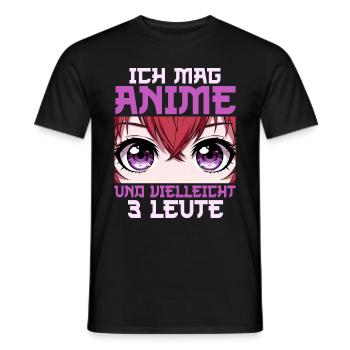 Anime Manga Otaku Japan Waifu Anime Girl Cosplay - Men's T-Shirt - black - Front - AI Model Male 178 light (178cm)