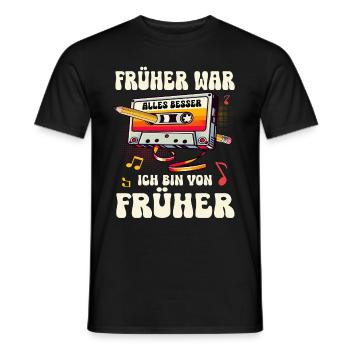 Cassettes Lecteur Mixtape Musique des années 80 Vintage - T-shirt homme - noir - Devant - AI Model Male 178 light (178cm)
