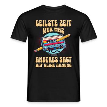 Cassettes Lecteur Mixtape Musique des années 80 Vintage - T-shirt homme - noir - Devant - AI Model Male 178 light (178cm)