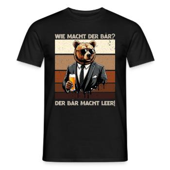 How does the bear do? The bear makes you empty! Jollier - Men's T-Shirt - black - Front - AI Model Male 178 light (178cm)
