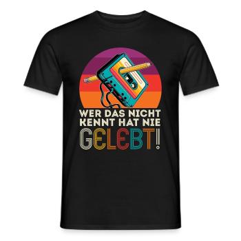Cassettes Lecteur Mixtape Musique des années 80 Vintage - T-shirt homme - noir - Devant - AI Model Male 178 light (178cm)