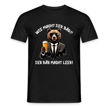How does the bear do? The bear makes you empty! Jollier - Men's T-Shirt - black - Front - AI Model Male 178 light (178cm)