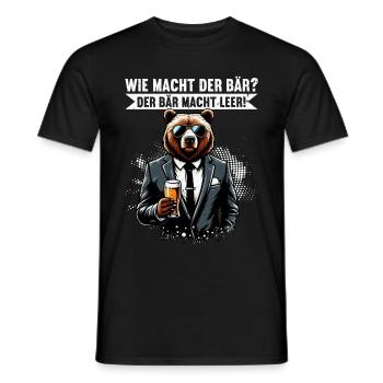 How does the bear do? The bear makes you empty! Jollier - Men's T-Shirt - black - Front - AI Model Male 178 light (178cm)