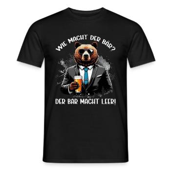 How does the bear do? The bear makes you empty! Jollier - Men's T-Shirt - black - Front - AI Model Male 178 light (178cm)