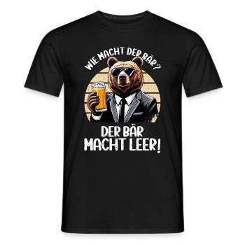 How does the bear do? The bear makes you empty! Jollier - Men's T-Shirt - black - Front - AI Model Male 178 light (178cm)
