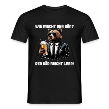 How does the bear do? The bear makes you empty! Jollier - Men's T-Shirt - black - Front - AI Model Male 178 light (178cm)