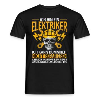 Electronicien Electrique Profession Volt Génie Electrique - T-shirt homme - noir - Devant - AI Model Male 178 light (178cm)