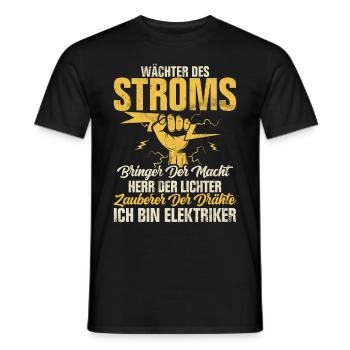 Electronicien Electrique Profession Volt Génie Electrique - T-shirt homme - noir - Devant - AI Model Male 178 light (178cm)