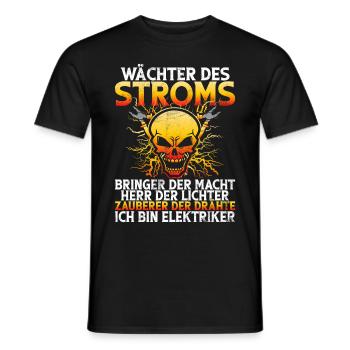 Electronicien Electrique Profession Volt Génie Electrique - T-shirt homme - noir - Devant - AI Model Male 178 light (178cm)