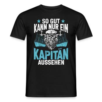 Capitaine à voile Dire bateau Voilier Capitaine - T-shirt homme - noir - Devant - AI Model Male 178 light (178cm)