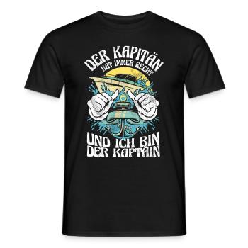 Capitaine à voile Dire bateau Voilier Capitaine - T-shirt homme - noir - Devant - AI Model Male 178 light (178cm)