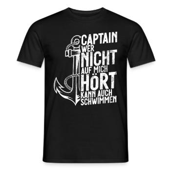 Capitaine à voile Dire bateau Voilier Capitaine - T-shirt homme - noir - Devant - AI Model Male 178 light (178cm)