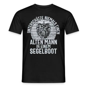 Capitaine à voile Dire bateau Voilier Capitaine - T-shirt homme - noir - Devant - AI Model Male 178 light (178cm)
