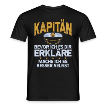 Capitaine à voile Dire bateau Voilier Capitaine - T-shirt homme - noir - Devant - AI Model Male 178 light (178cm)