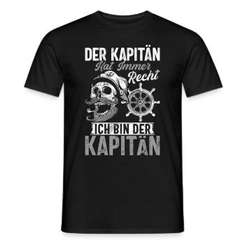 Capitaine à voile Dire bateau Voilier Capitaine - T-shirt homme - noir - Devant - AI Model Male 178 light (178cm)