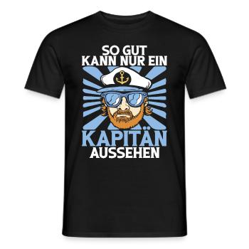 Capitaine à voile Dire bateau Voilier Capitaine - T-shirt homme - noir - Devant - AI Model Male 178 light (178cm)