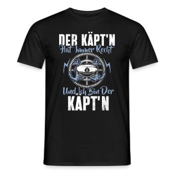 Capitaine à voile Dire bateau Voilier Capitaine - T-shirt homme - noir - Devant - AI Model Male 178 light (178cm)